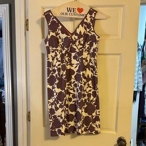 Boden Floral Plum and White sleeveless Dress size 6P (US)